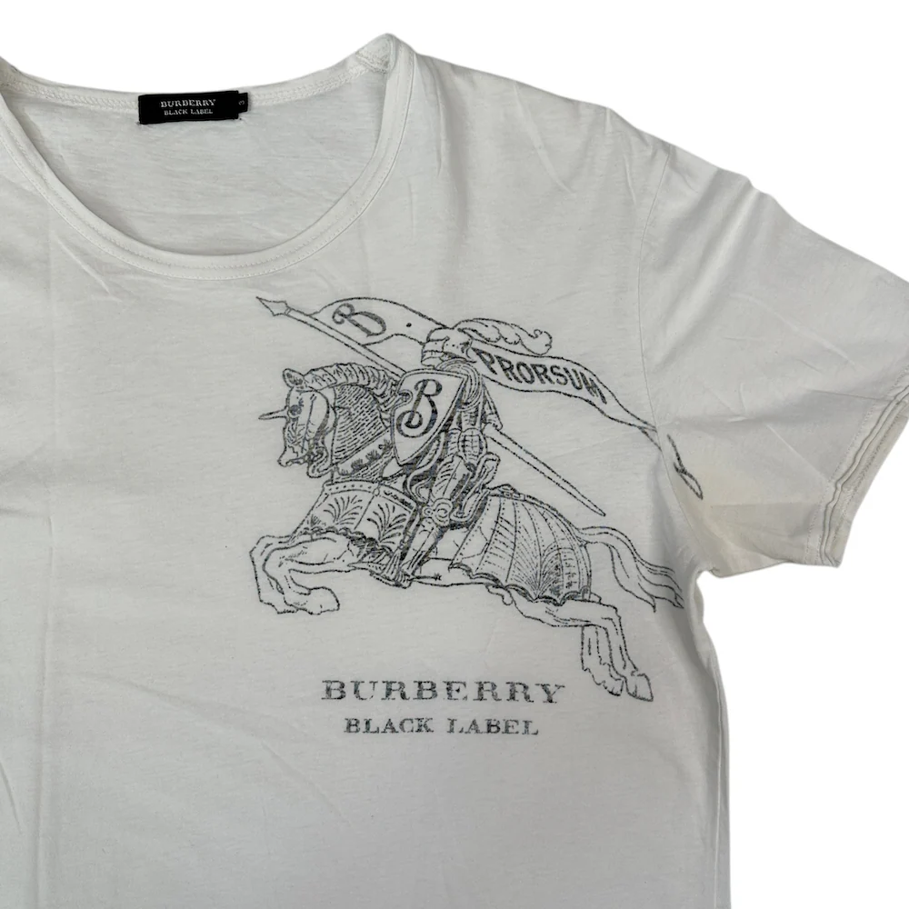 (2) BURBERRY BLACK LABEL T-SHIRT - WHITE - Image 2
