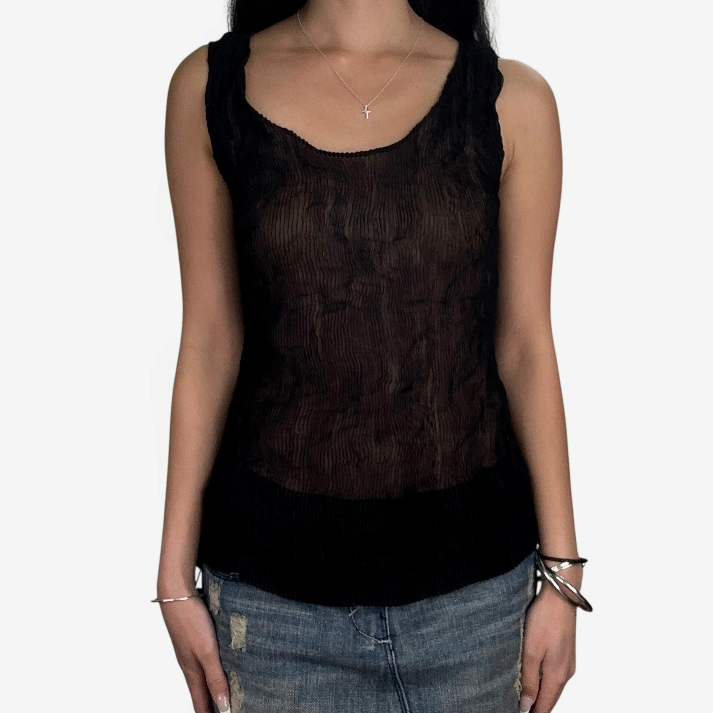 (2) ISSEY MIYAKE PLEATED TANK TOP - Image 2