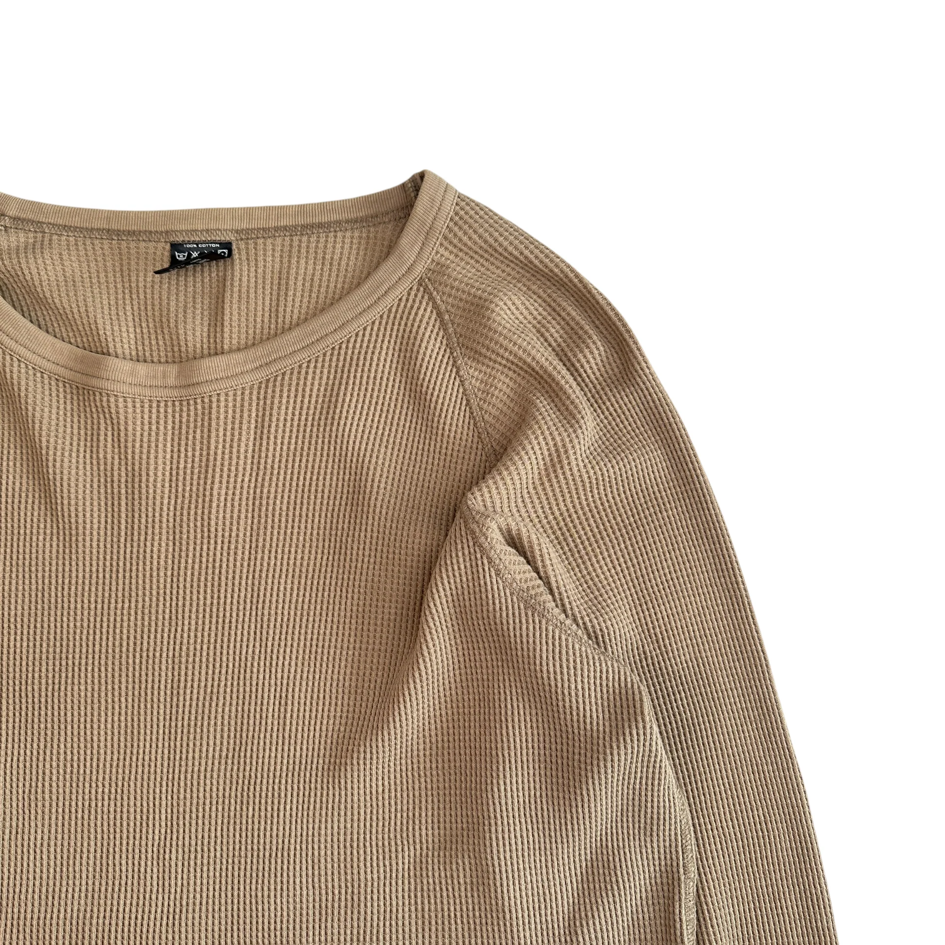 (2) NUMBER(N)INE WAFFLE LONG SLEEVE - BEIGE - Image 3