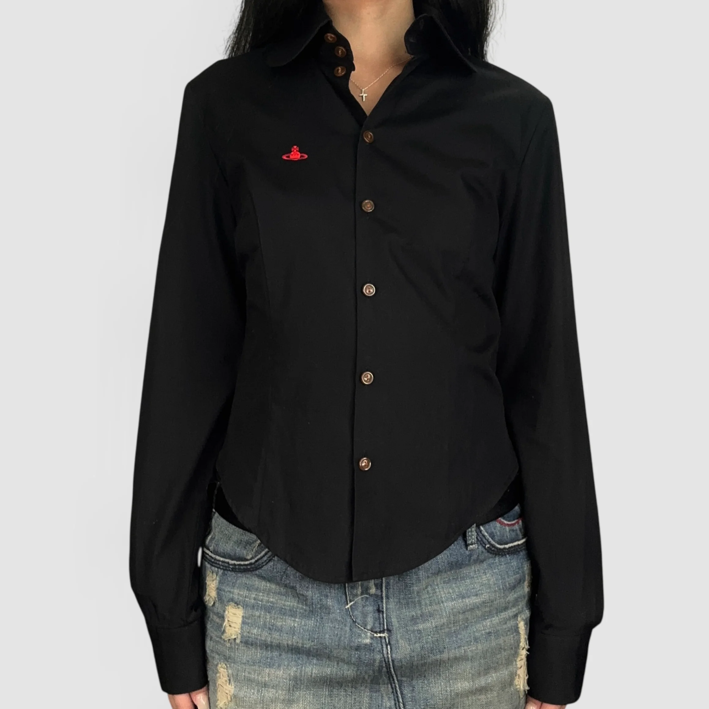 (2) VIVIENNE WESTWOOD RED LABEL CINCHED BUTTON SHIRT - Image 2