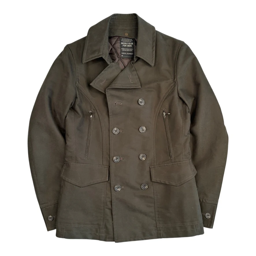(46) NICOLE CLUB FOR MEN PEA COAT - KHAKI