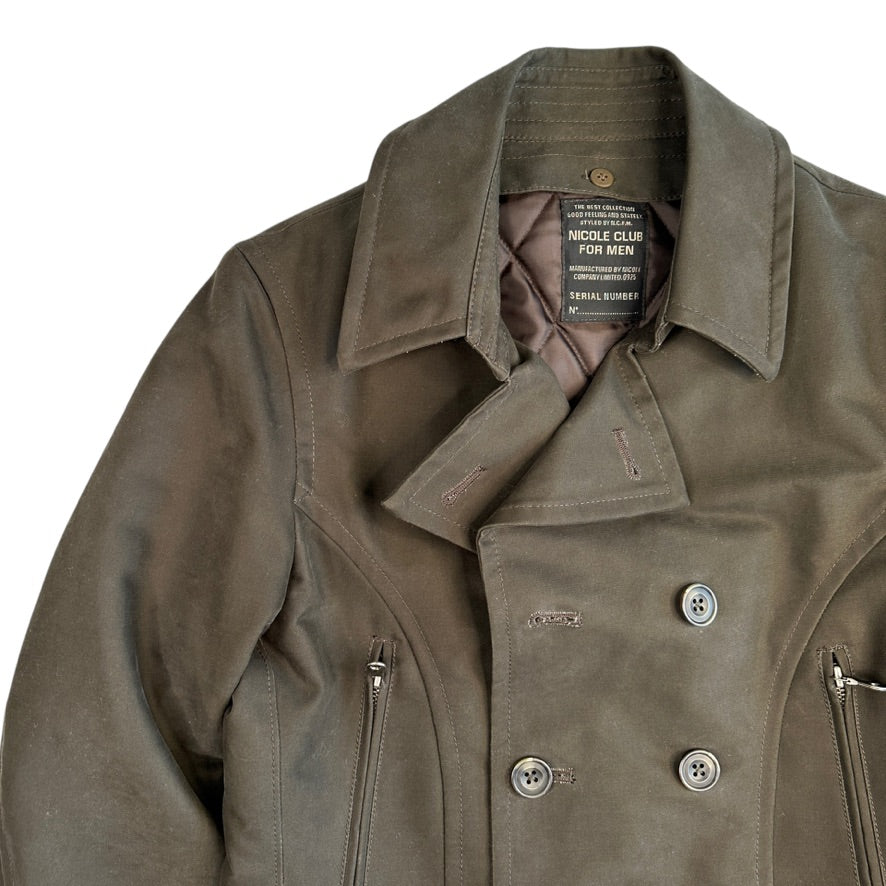 (46) NICOLE CLUB FOR MEN PEA COAT - KHAKI - Image 3