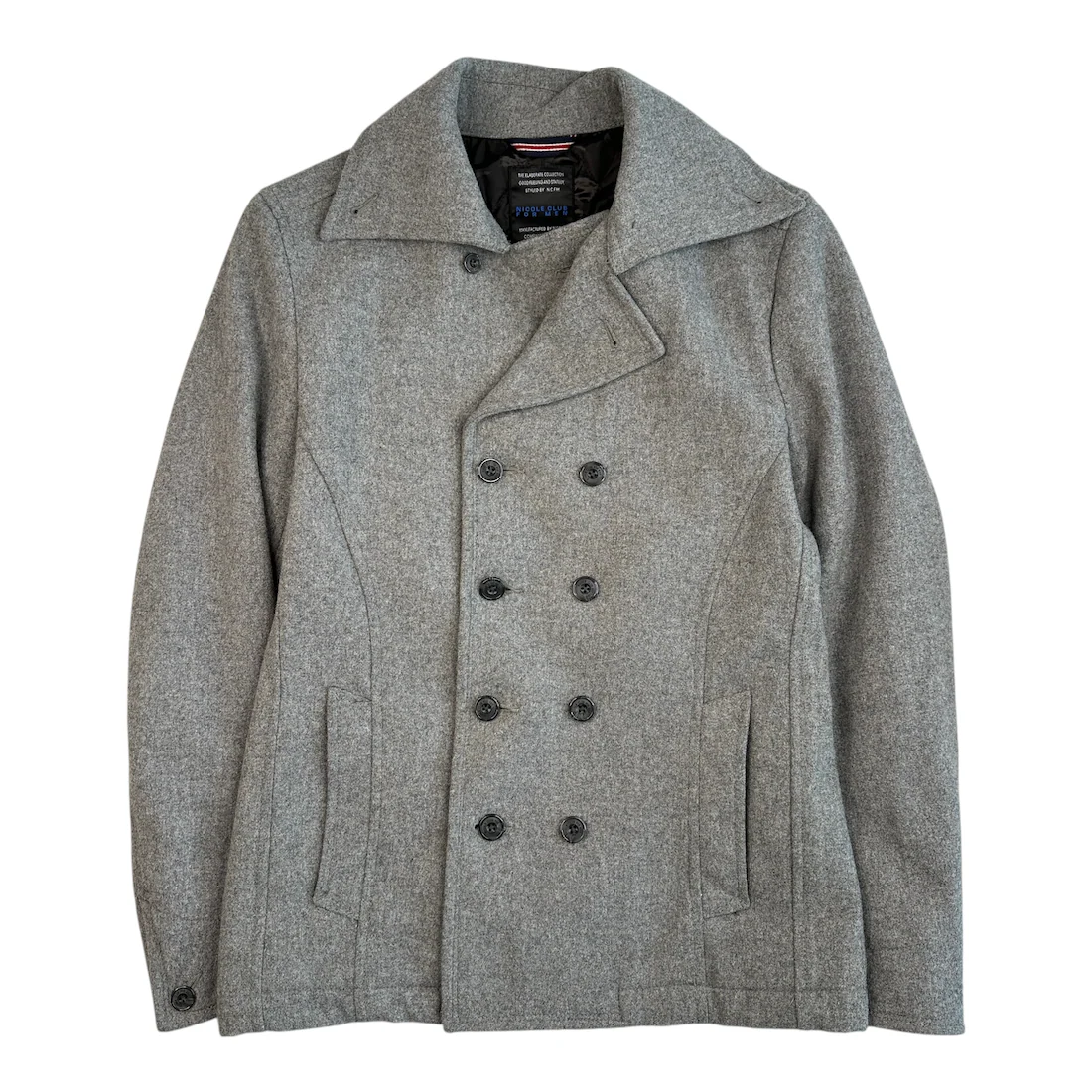 (46) NICOLE CLUB FOR MEN WOOL-BLEND PEA COAT - GREY