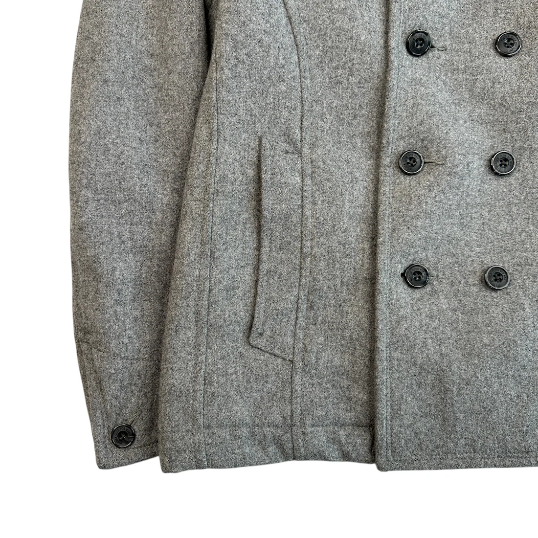 (46) NICOLE CLUB FOR MEN WOOL-BLEND PEA COAT - GREY - Image 4