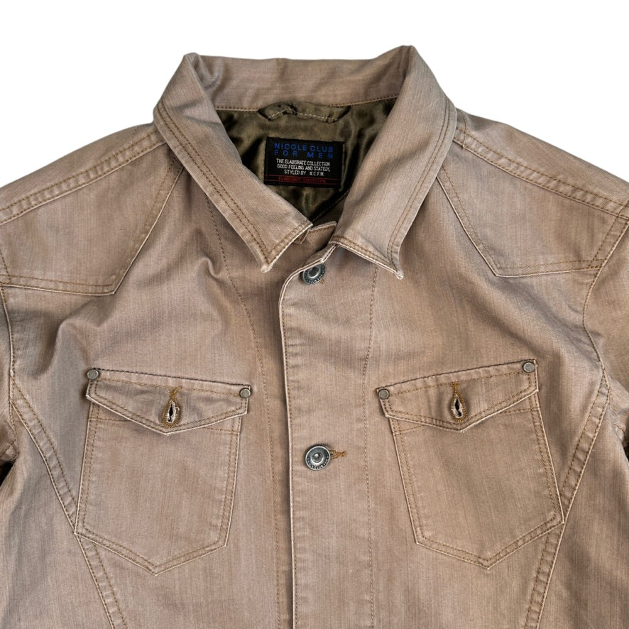 (48) NICOLE CLUB FOR MEN TRUCKER DENIM JACKET - BEIGE - Image 3