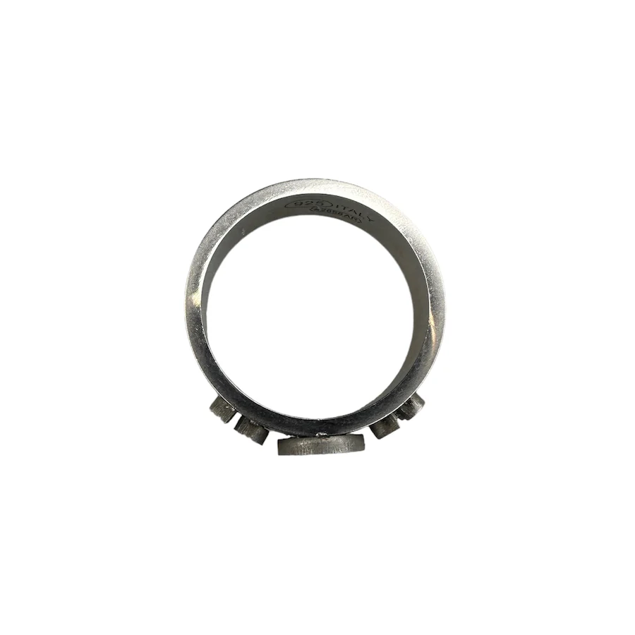 (9) MAISON MARGIELA "11" LOGO BAND MATTE SILVER RING - Image 3