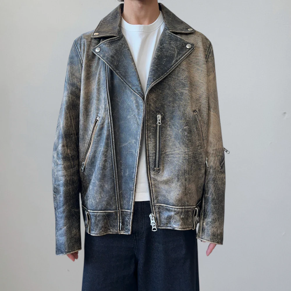 ACNE STUDIOS VINTAGE-FINISH LEATHER JACKET - Image 2