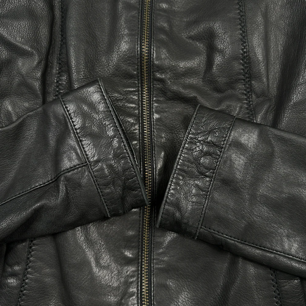 ARMANI JEANS LEATHER JACKET - BLACK - Image 5