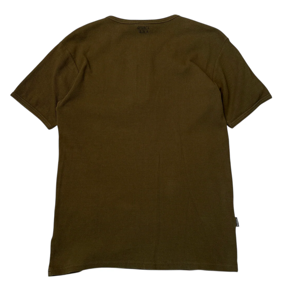 (XL) AVIREX HENLEY T-SHIRT - OLIVE - Image 2