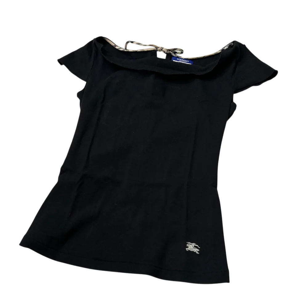 BURBERRY BLUE LABEL BACK-TIE TOP - BLACK - Image 4