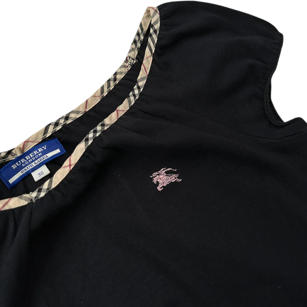 BURBERRY BLUE LABEL NOVA CHECK FRENCH SLEEVE TOP - Image 3