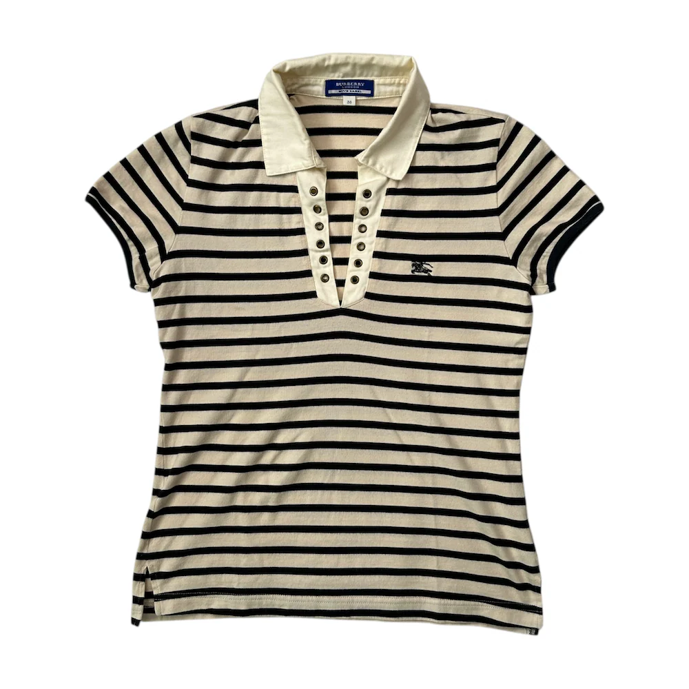 BURBERRY BLUE LABEL STRIPED POLO SHIRT