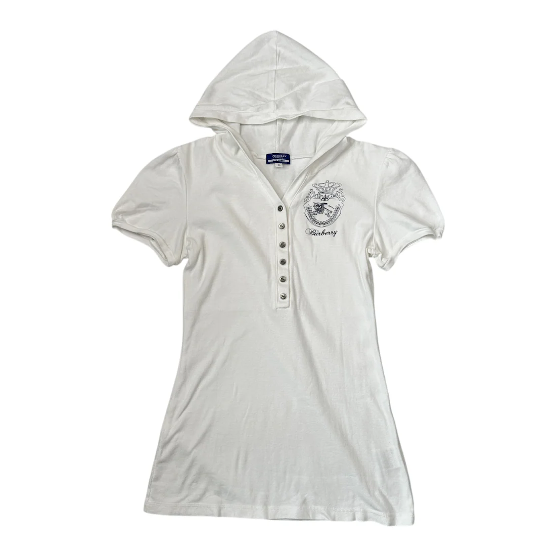 BURBERRY BLUE LABEL HOODED BUTTON TOP