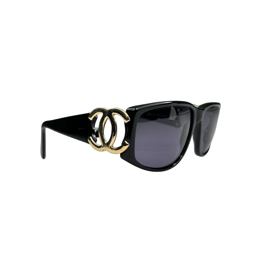 CHANEL GOLD CC LOGO SUNGLASSES - BLACK - Image 3