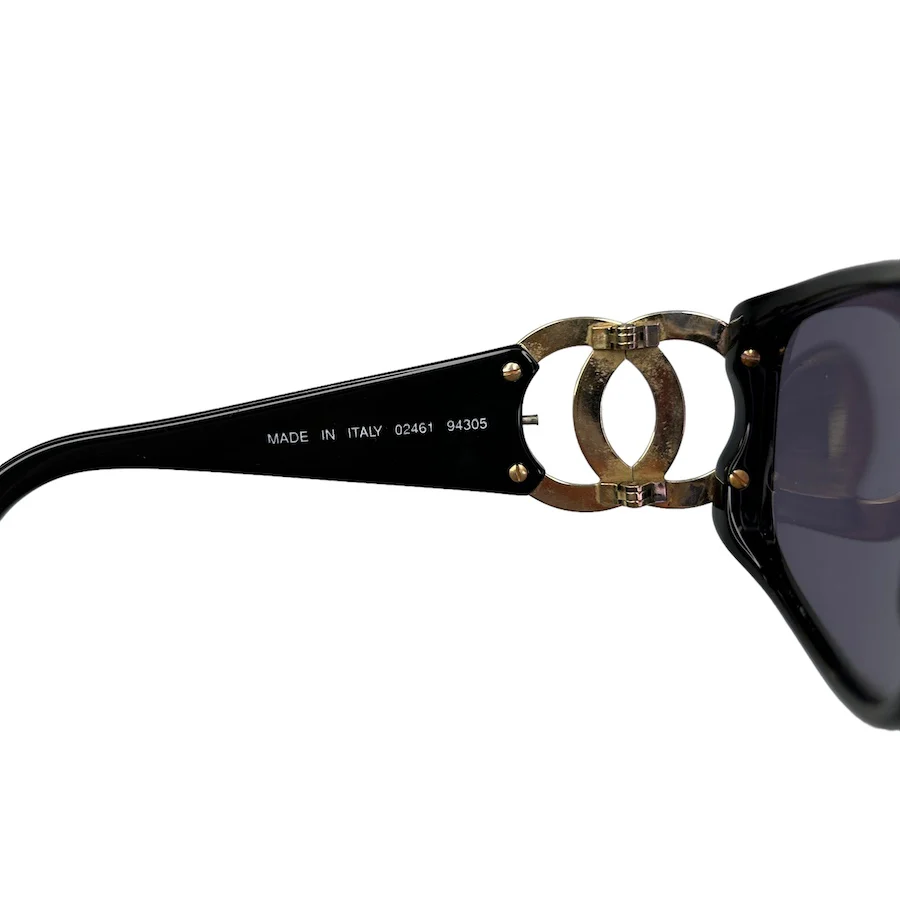 CHANEL GOLD CC LOGO SUNGLASSES - BLACK - Image 5