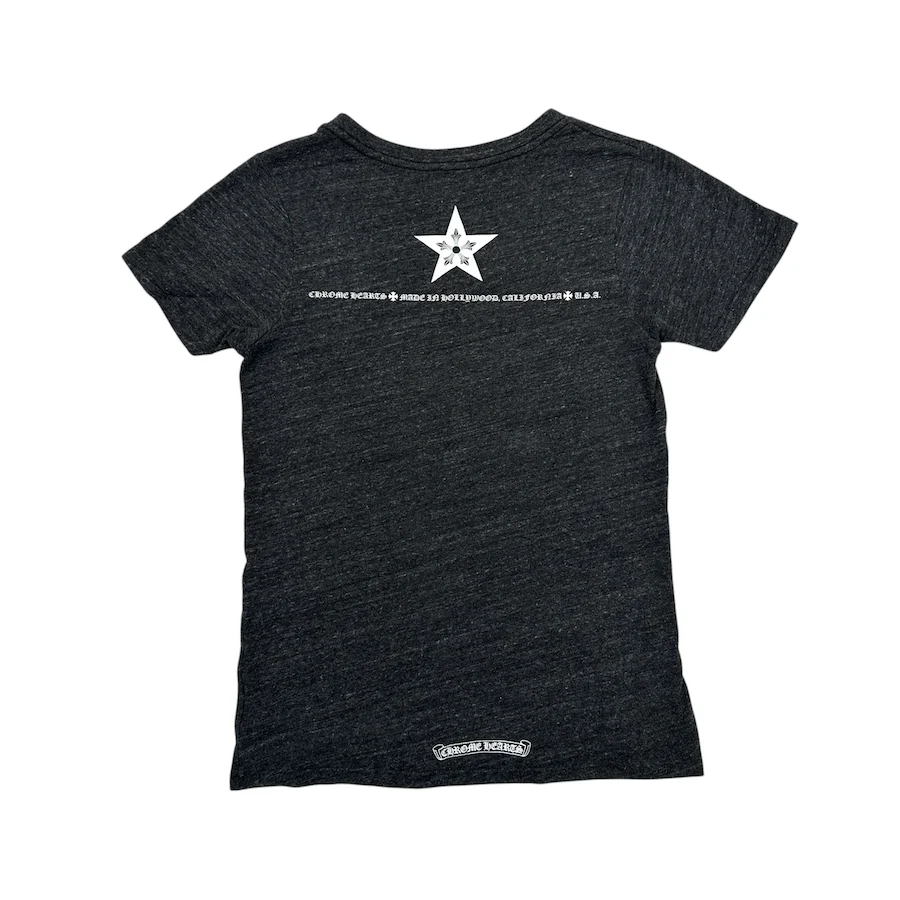 CHROME HEARTS MULTI-STAR V-NECK T-SHIRT - GREY - Image 2