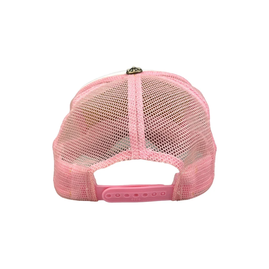 CHROME HEARTS PINK/WHITE HOLLYWOOD TRUCKER HAT - Image 3