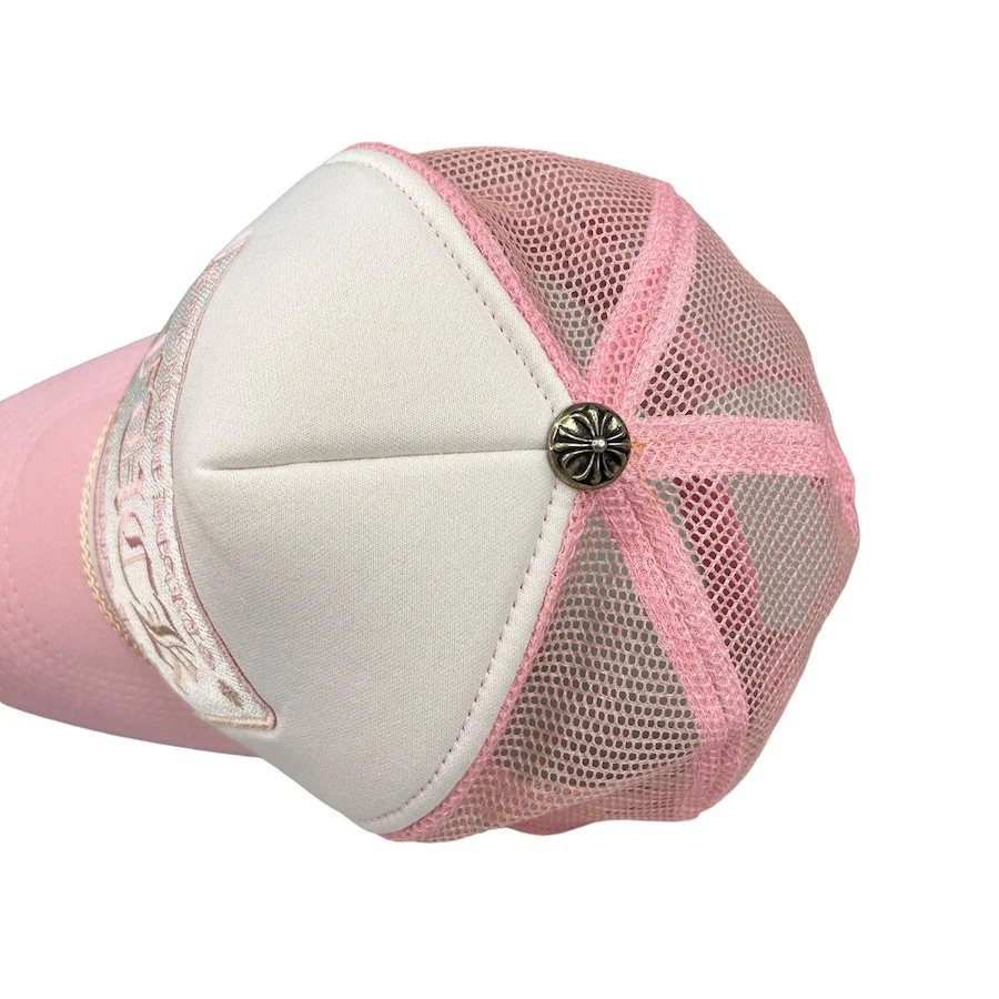 CHROME HEARTS PINK/WHITE HOLLYWOOD TRUCKER HAT - Image 6