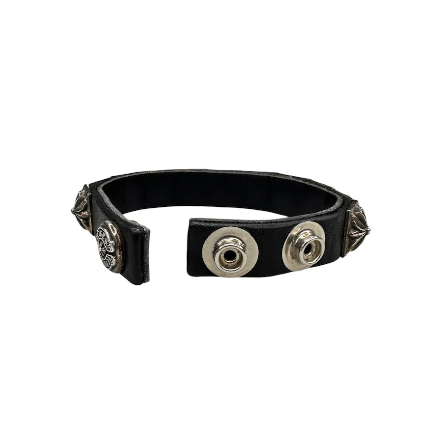CHROME HEARTS PYRAMID LEATHER BRACELET - Image 3