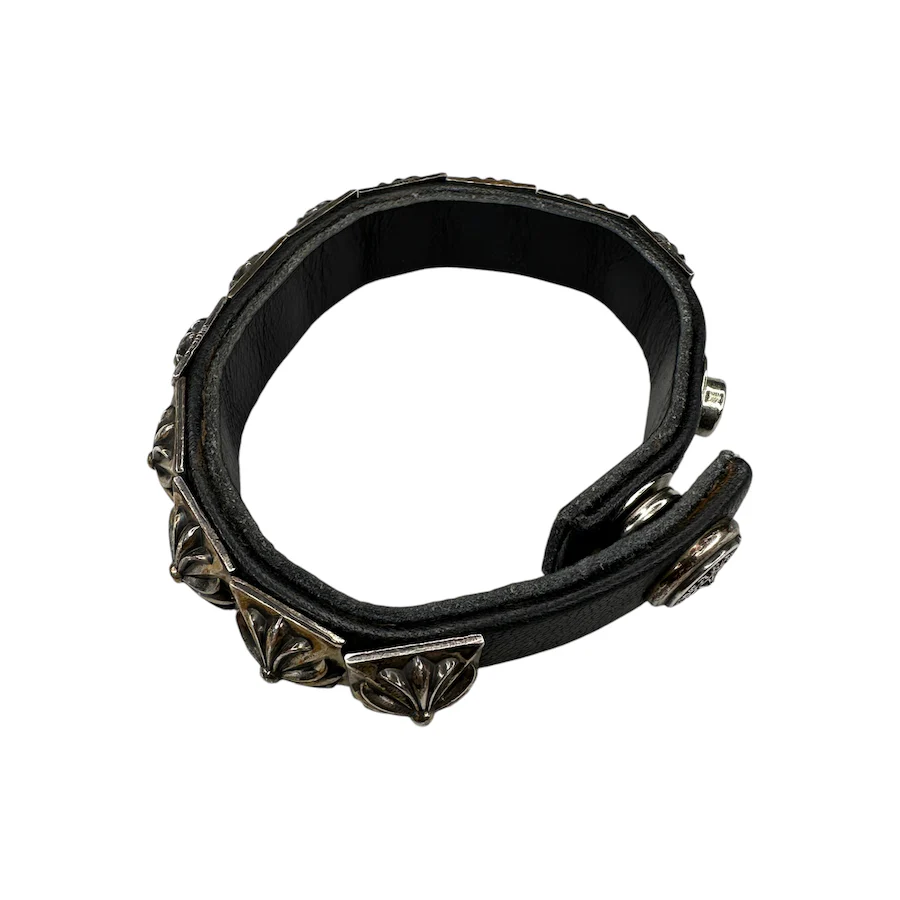 CHROME HEARTS PYRAMID LEATHER BRACELET - Image 5