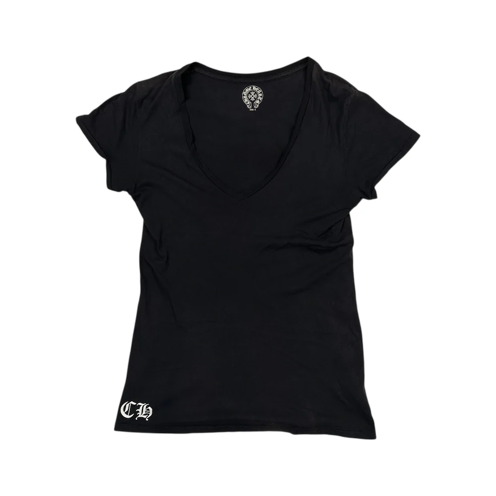 CHROME HEARTS V NECK TOP - BLACK/RED - Image 2