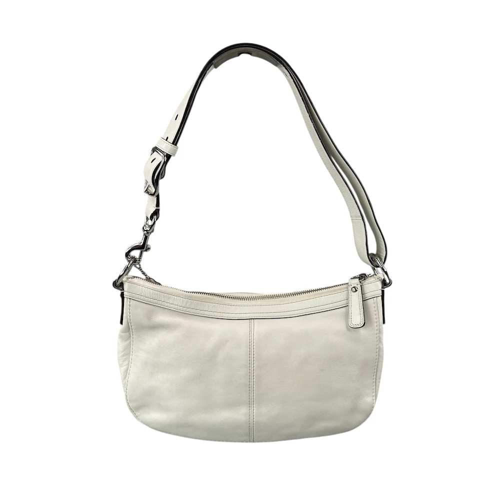 COACH BUCKLE DETAIL SHOULDER BAG - CREAM - Image 2
