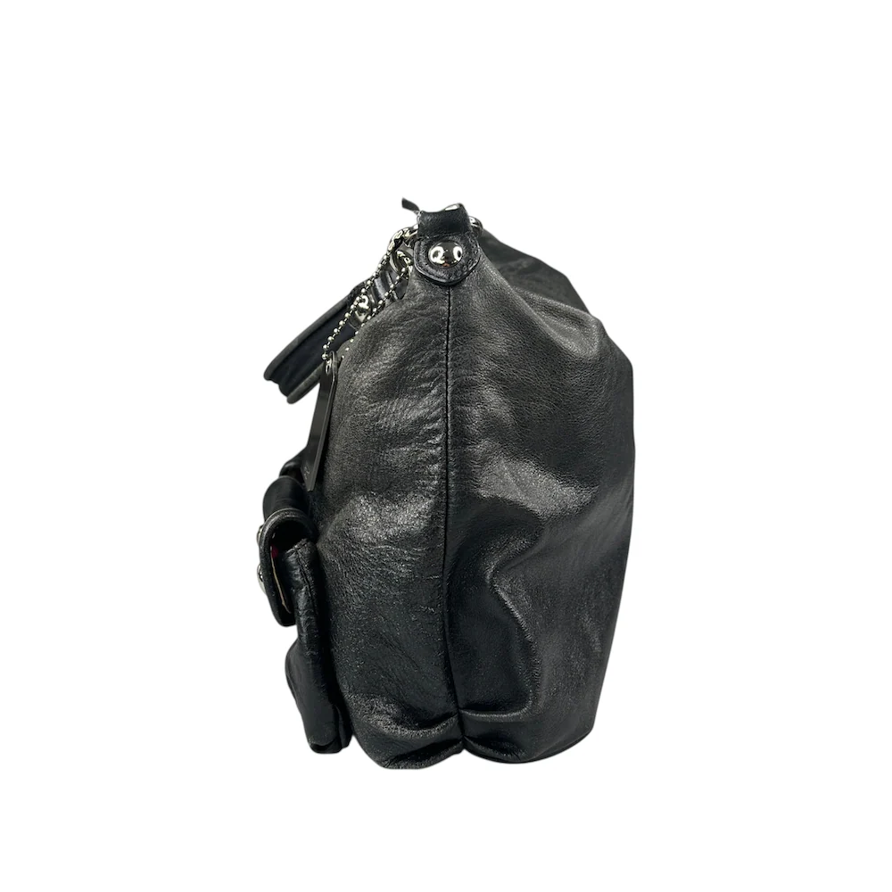 COACH DOUBLE-POCKET SHOULDER BAG - BLACK - Image 3