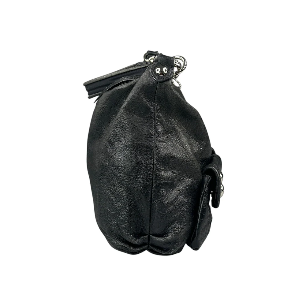 COACH DOUBLE-POCKET SHOULDER BAG - BLACK - Image 4