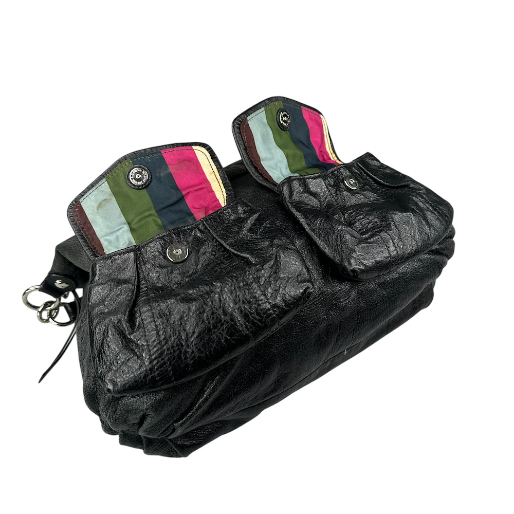 COACH DOUBLE-POCKET SHOULDER BAG - BLACK - Image 6