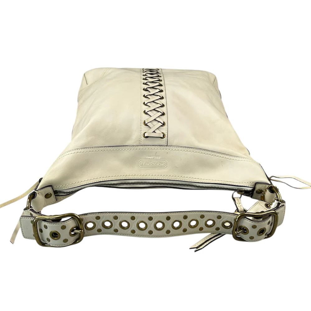 COACH FRONT-LACE SHOULDER BAG - CREAM - Image 5