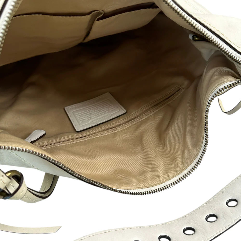 COACH FRONT-LACE SHOULDER BAG - CREAM - Image 6