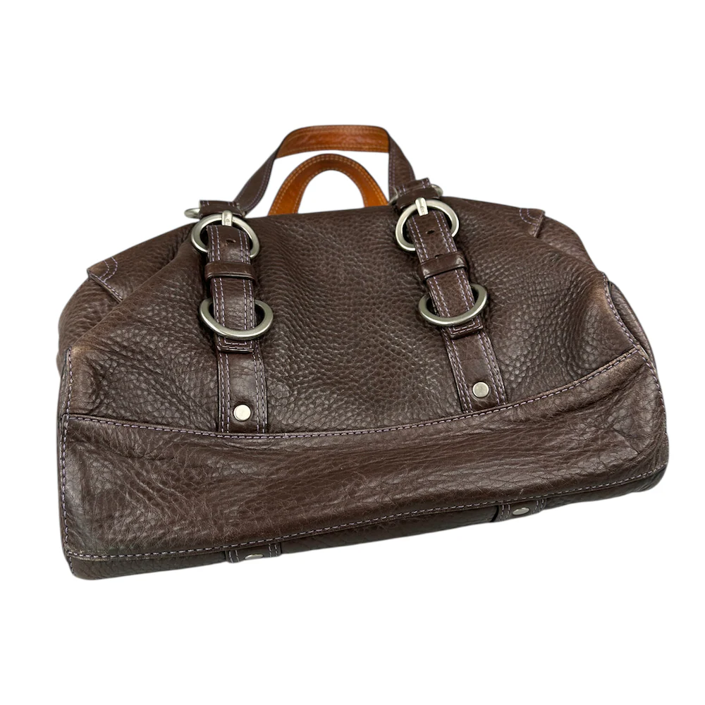 COACH PEBBLED LEATHER SHOULDER BAG - BROWN - Image 5