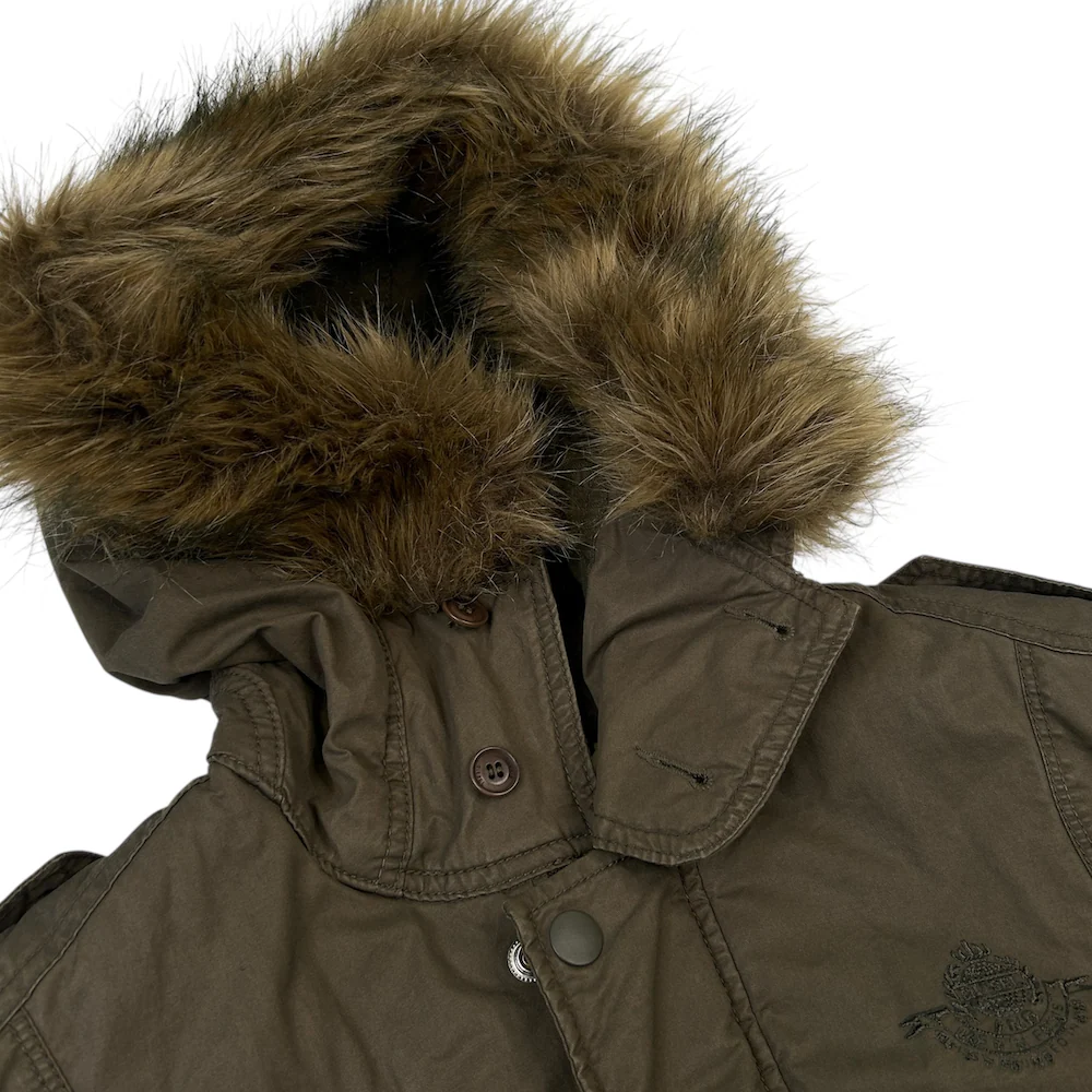 DIESEL FAUX FUR BOMBER JACKET - GREEN - Image 4