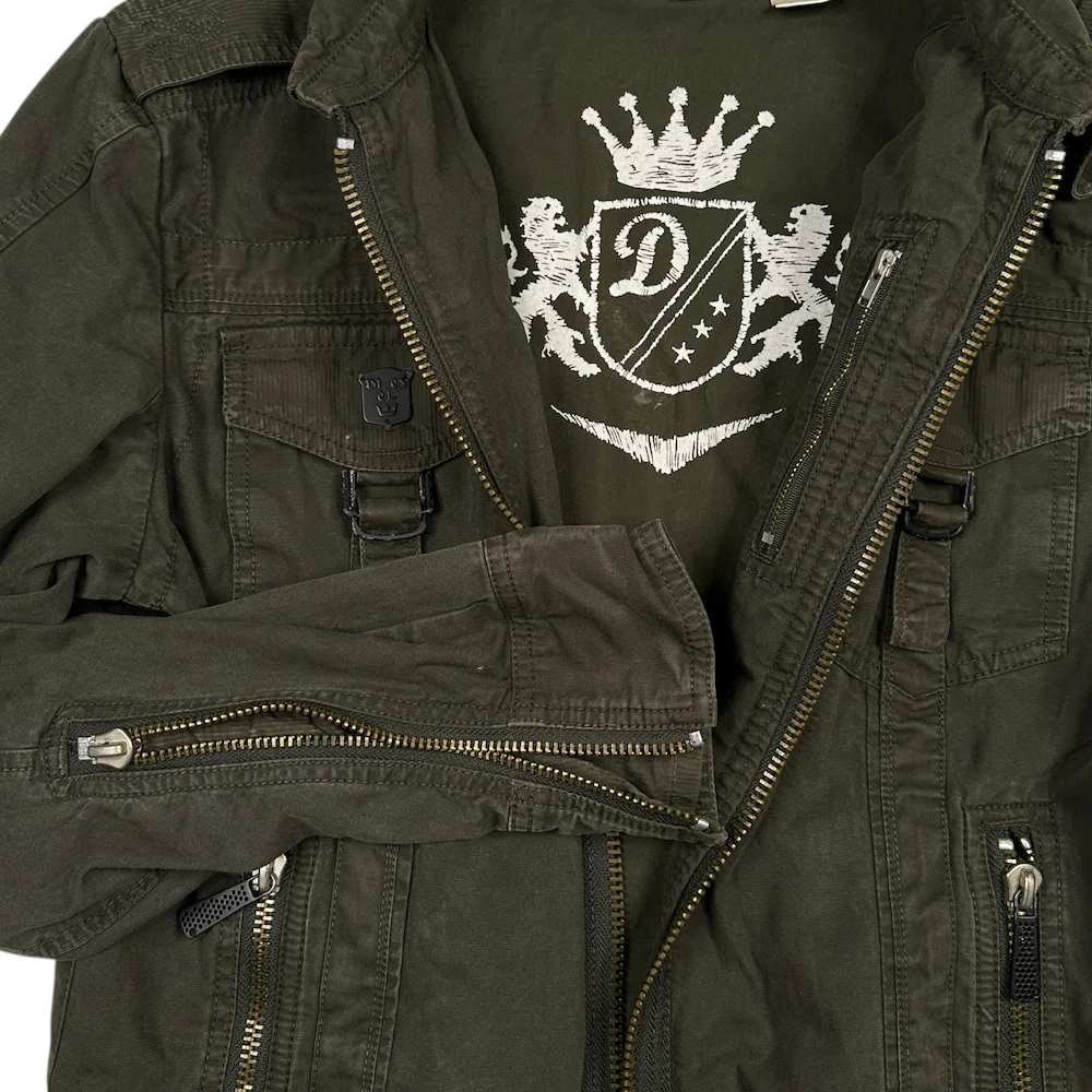 DIESEL MILITARY ZIP-UP JACKET - KHAKI - Image 2