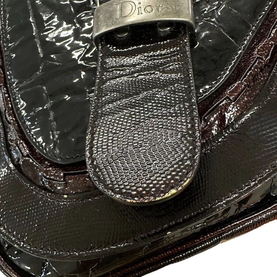 DIOR 2007 GUACHO PATENT LEATHER SHOULDER BAG - Image 10