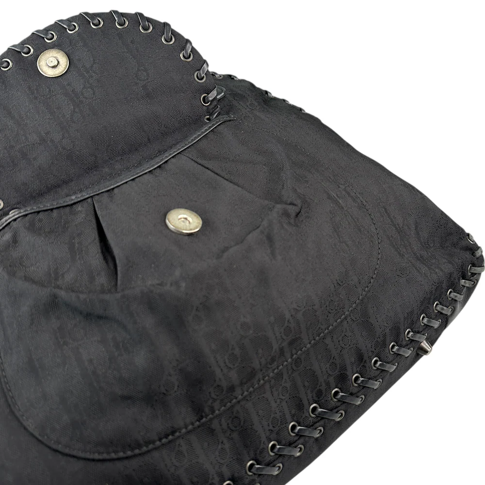 DIOR 2007 MONOGRAM SHOULDER BAG - BLACK - Image 4