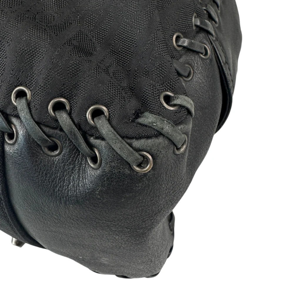 DIOR 2007 MONOGRAM SHOULDER BAG - BLACK - Image 7