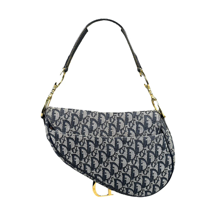 DIOR BLUE TROTTER CANVAS SADDLE BAG - BLUE - Image 2