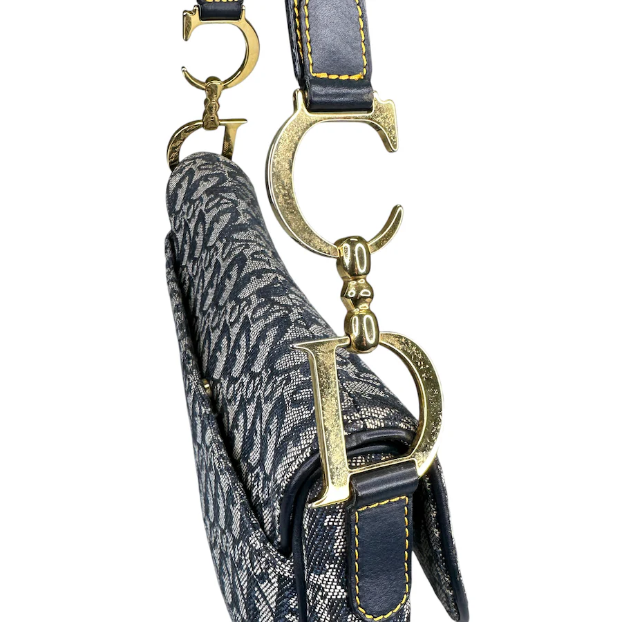 DIOR BLUE TROTTER CANVAS SADDLE BAG - BLUE - Image 4