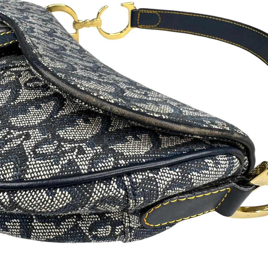 DIOR BLUE TROTTER CANVAS SADDLE BAG - BLUE - Image 5