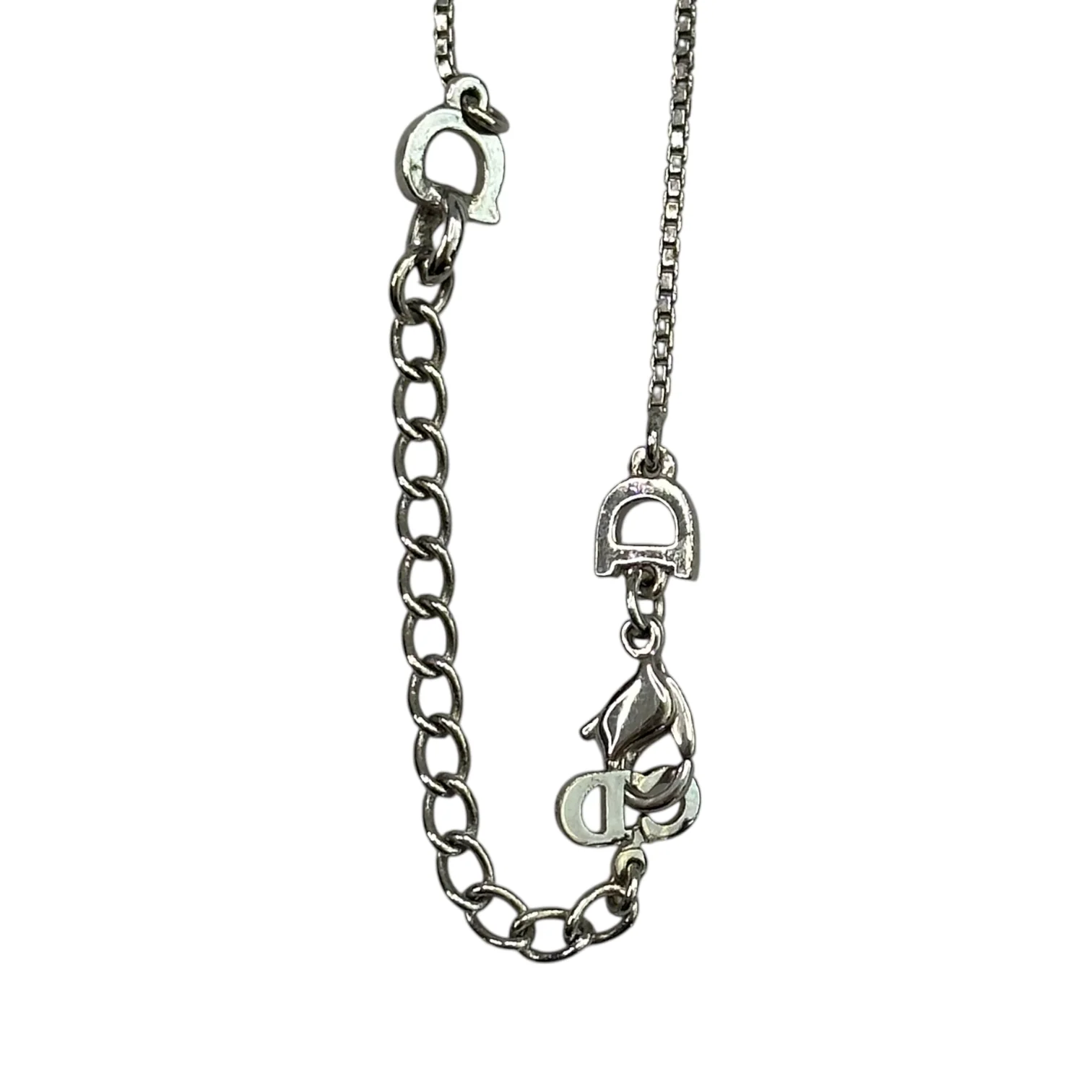 DIOR CRUCIFIX PENDANT NECKLACE - SILVER PLATED - Image 4