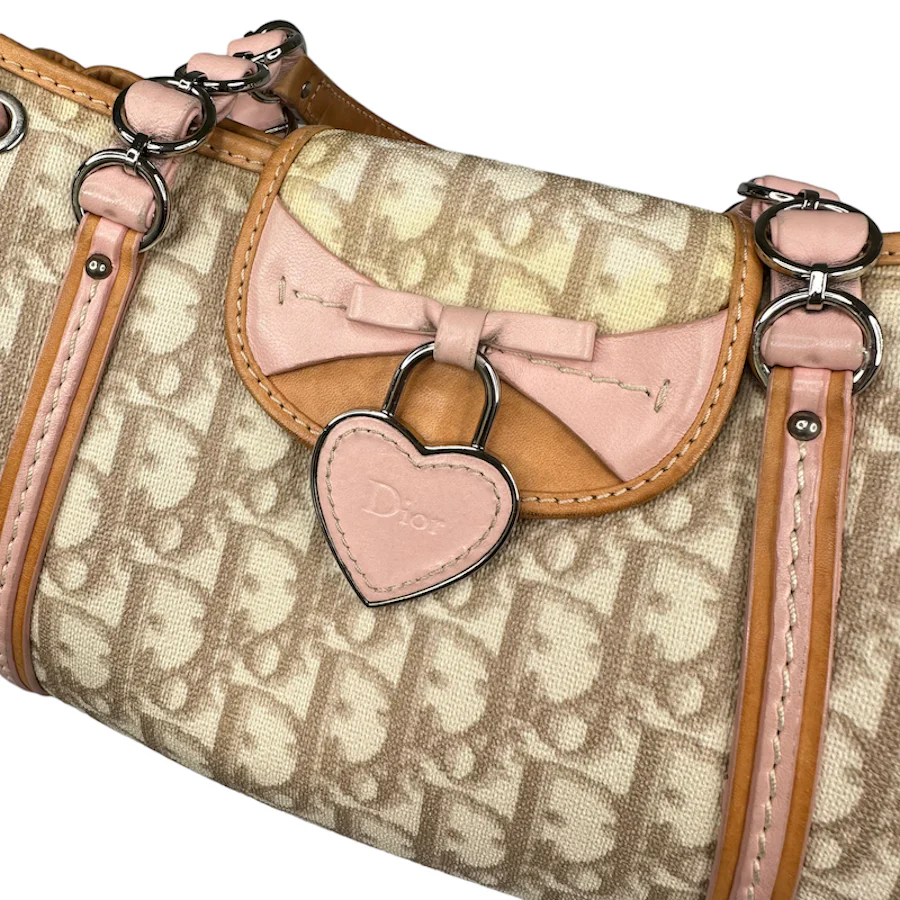 DIOR ROMANTIQUE MONOGRAM PINK/BEIGE HANDBAG - Image 3