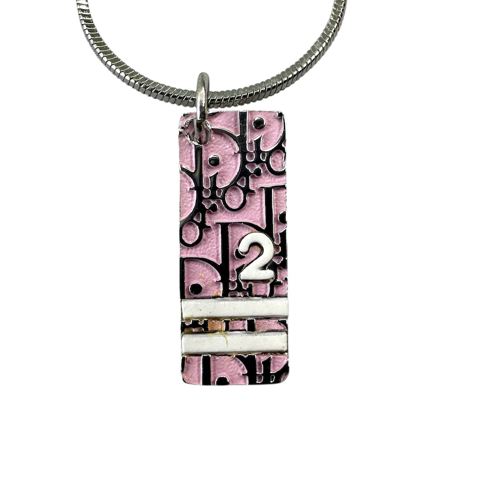 DIOR TROTTER MONOGRAM NECKLACE - BABY PINK (I) - Image 4