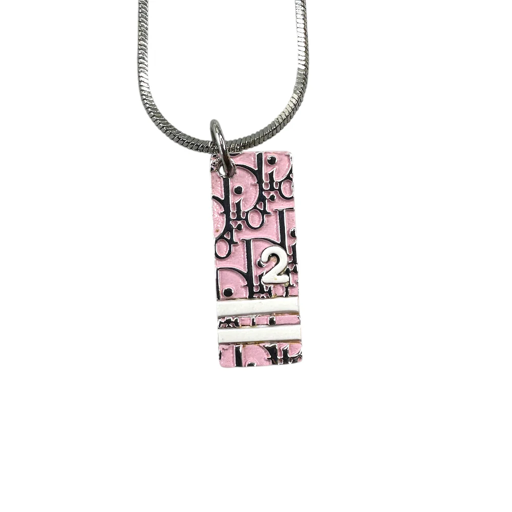 DIOR TROTTER MONOGRAM NECKLACE - BABY PINK (II) - Image 4