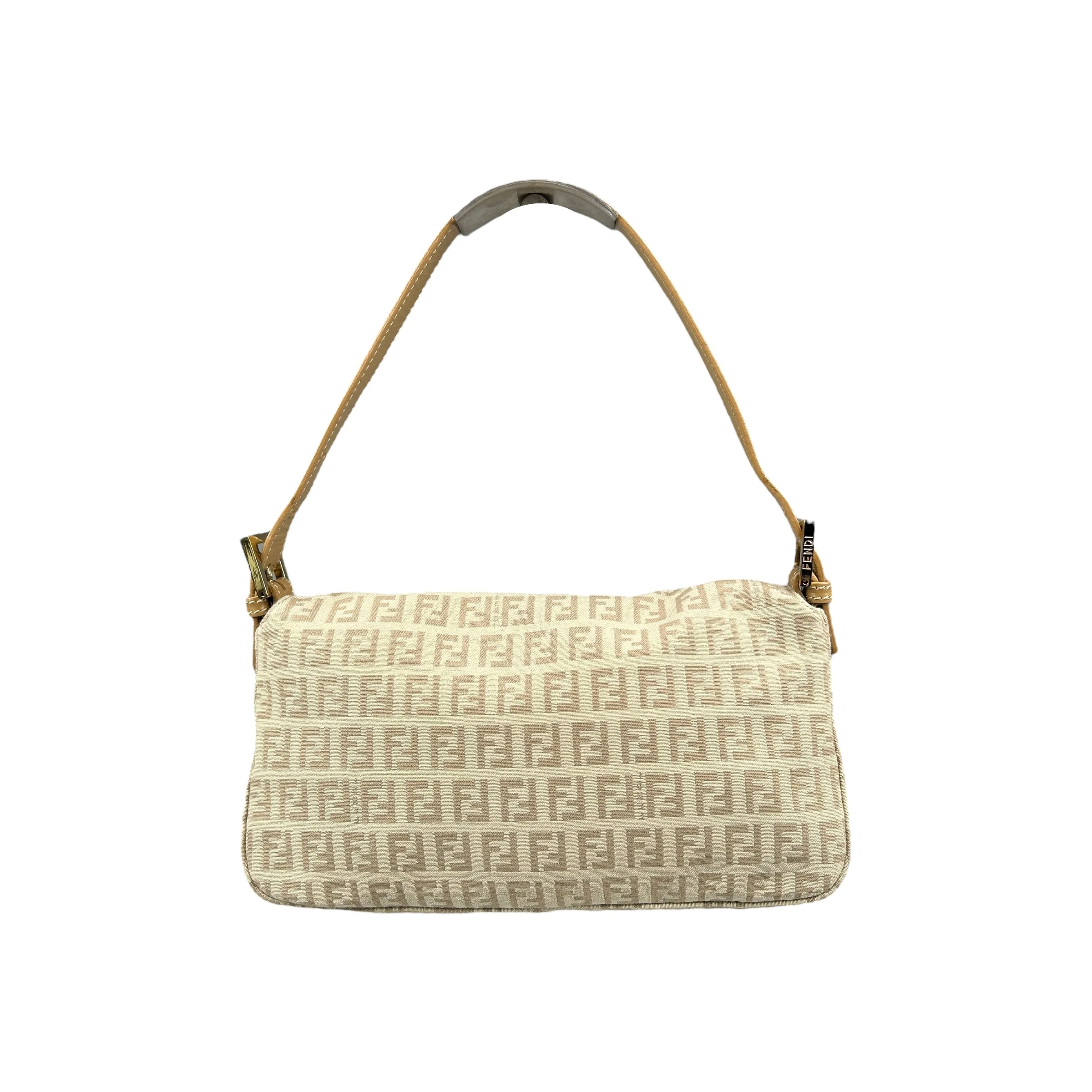 FENDI BEIGE ZUCCHINO CANVAS DOUBLE-FLAP BAGUETTE BAG - Image 2