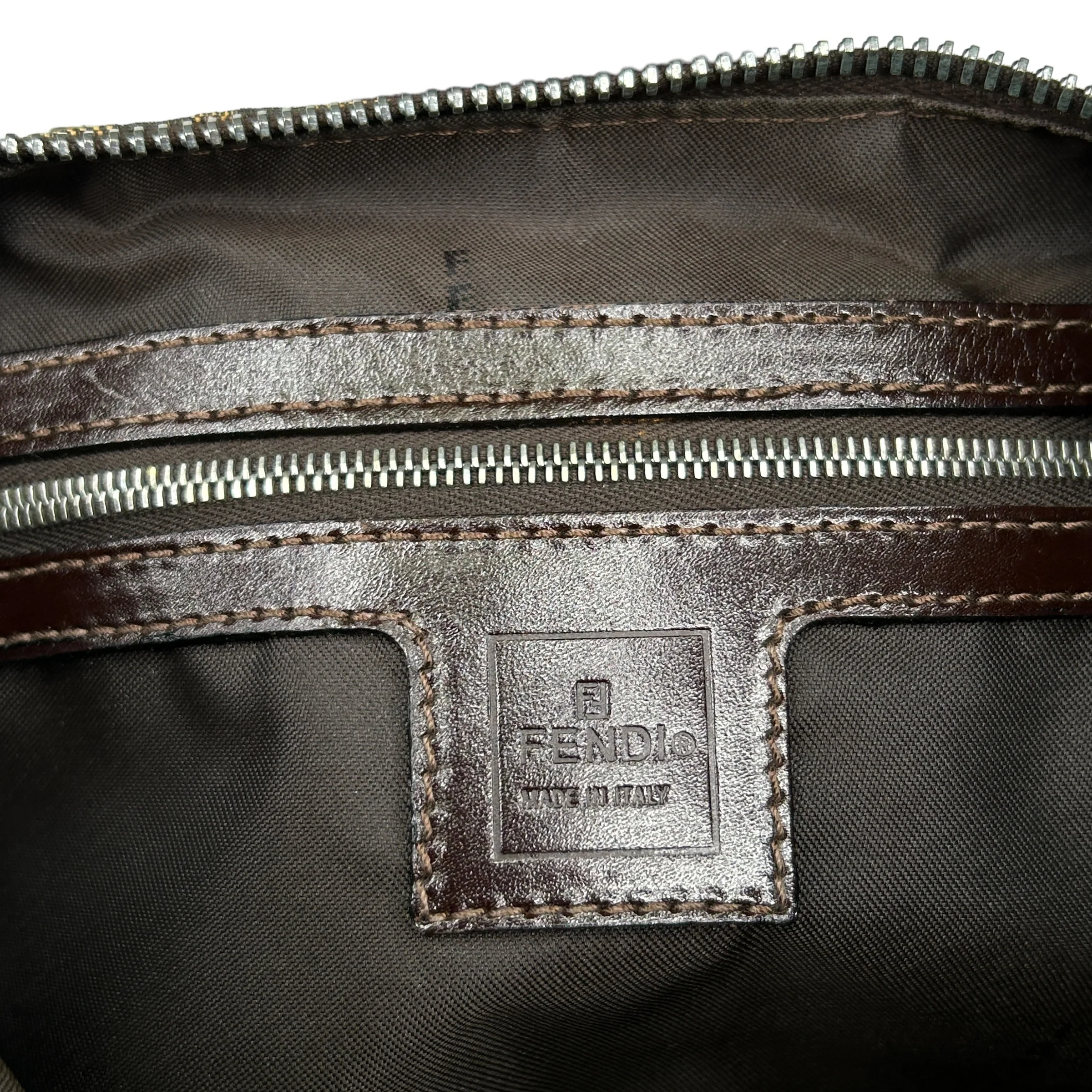 FENDI BROWN ZUCCA CRESCENT SHOULDER BAG - Image 6