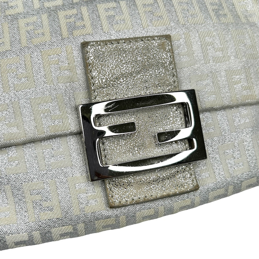 FENDI GLITTER ZUCCHINO CANVAS MINI BAGUETTE BAG - Image 4
