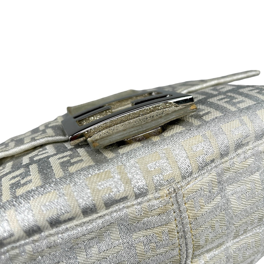 FENDI GLITTER ZUCCHINO CANVAS MINI BAGUETTE BAG - Image 5