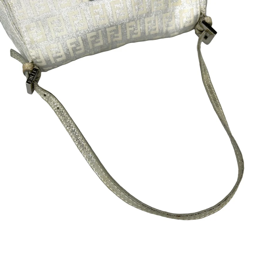 FENDI GLITTER ZUCCHINO CANVAS MINI BAGUETTE BAG - Image 8