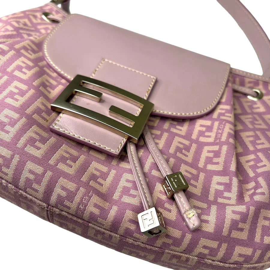 FENDI MONOGRAM CANVAS SHOULDER BAG - PURPLE - Image 3